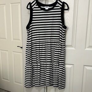 DKNY Black and White Striped Kids Dress